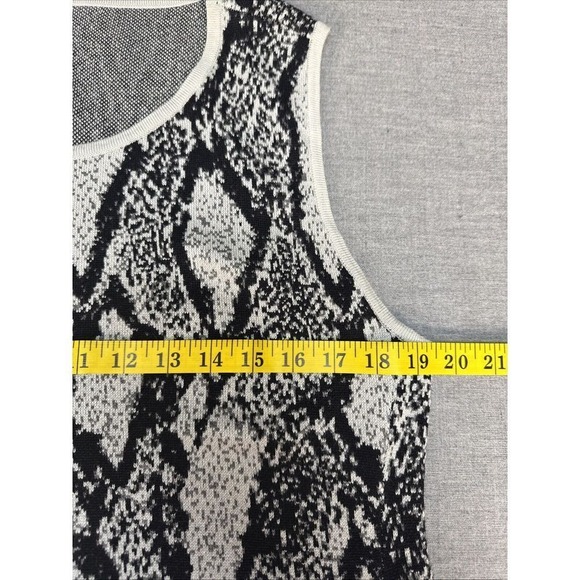 Torrid Women Dress Black Snakeskin Sweater‎ Knit Trapeze Mini Sleeveless READ - Picture 5 of 7